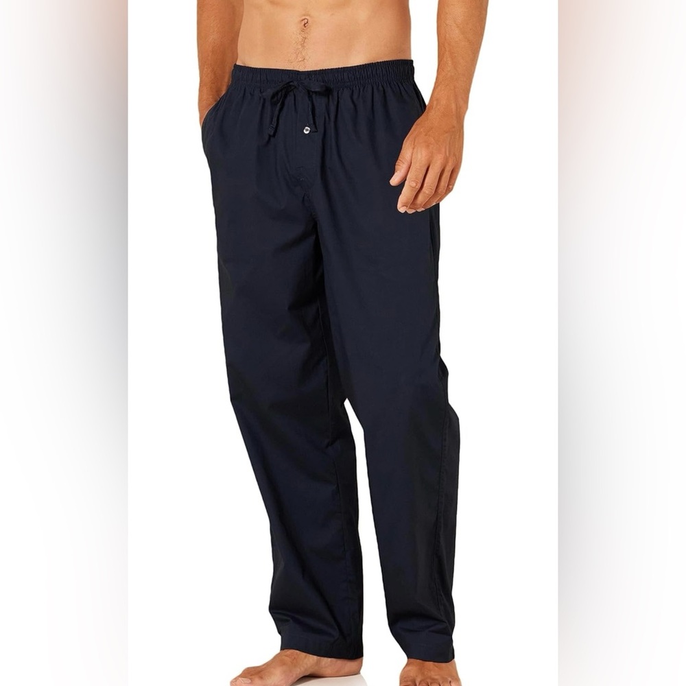 Amazon Essentials Men's Straight-Fit Woven Pajama Pant Navy NWT Medium